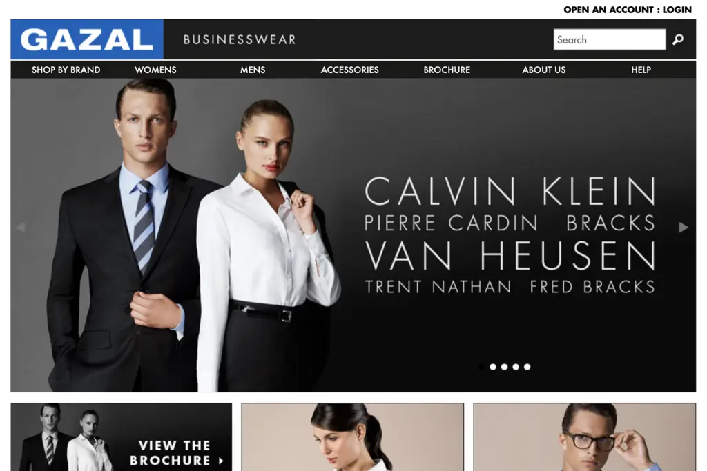 Bespoke B2B Build & Managed Businesswear Website 2011 to 2014